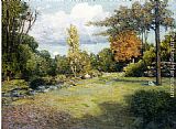 Julian Alden Weir Paintings - Autumn Days by Julian Alden Weir